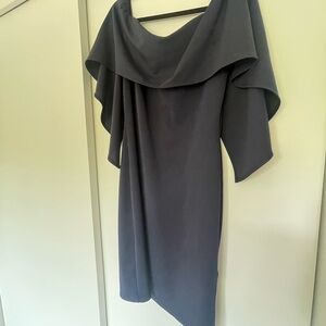 Off-Shoulder Navy Blue Cocktail Dress